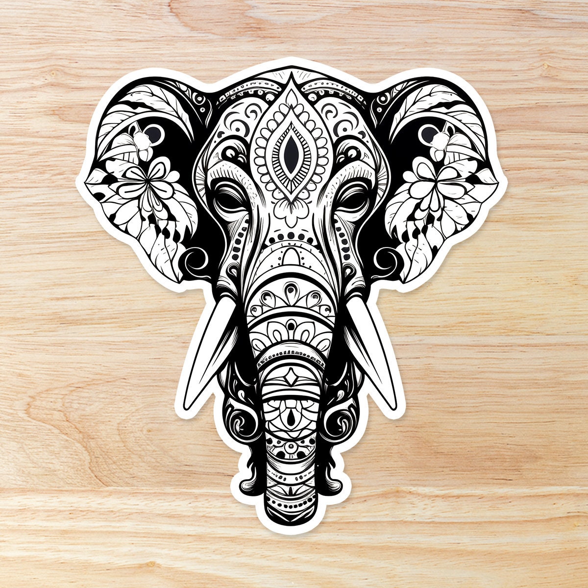 Elephant Mandala Sticker: Waterproof Vinyl Decal