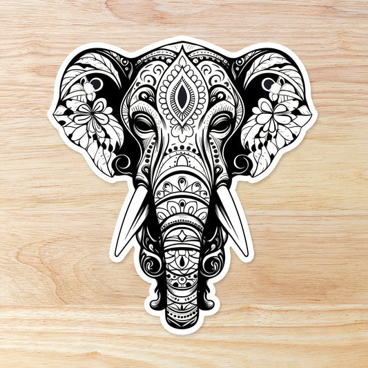 Elephant Mandala Sticker: Waterproof Vinyl Decal