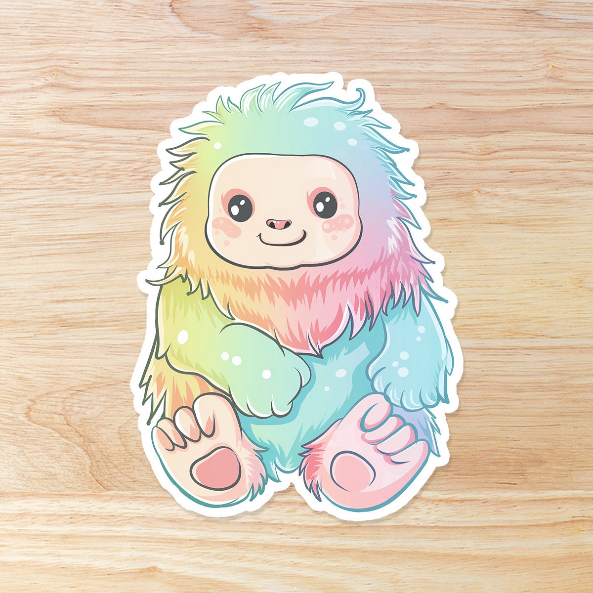 Pastel Bigfoot Waterproof Vinyl Sticker