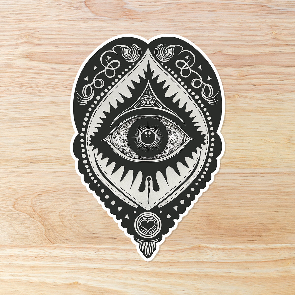 Mystical Eye Sticker: Black and White Vinyl