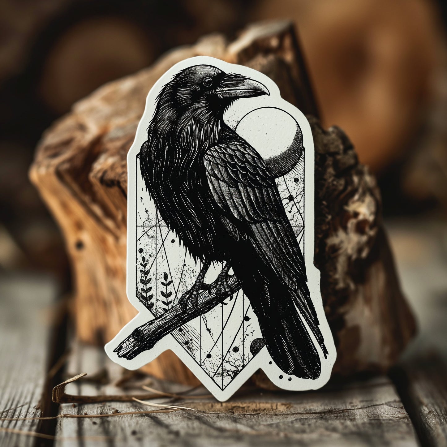 Tattoo style Raven WATERPROOF Sticker