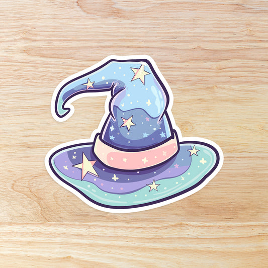 Pastel Witches Hat: Waterproof Vinyl Sticker