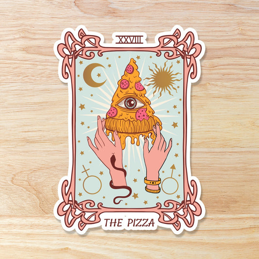 Pizza Tarot Card Waterproof Vinyl Sticker