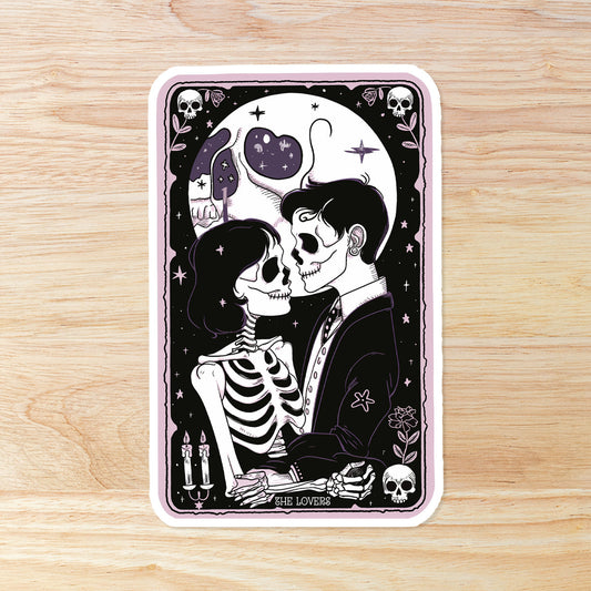 Tarot Card "Lovers": Waterproof Vinyl Sticker
