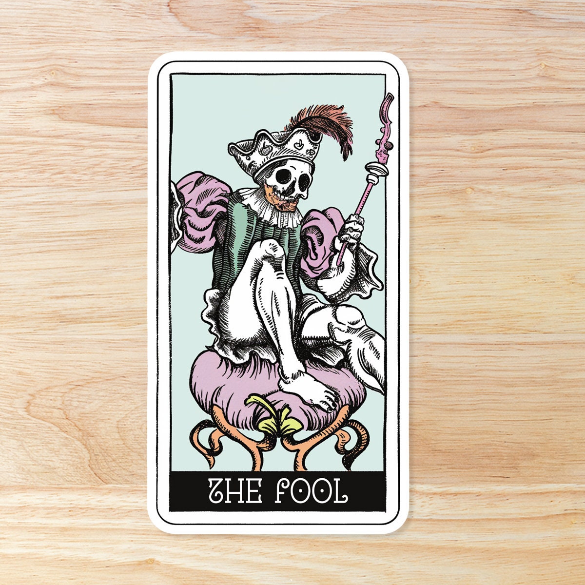 Tarot Card The Fool: Waterproof Vinyl Sticker