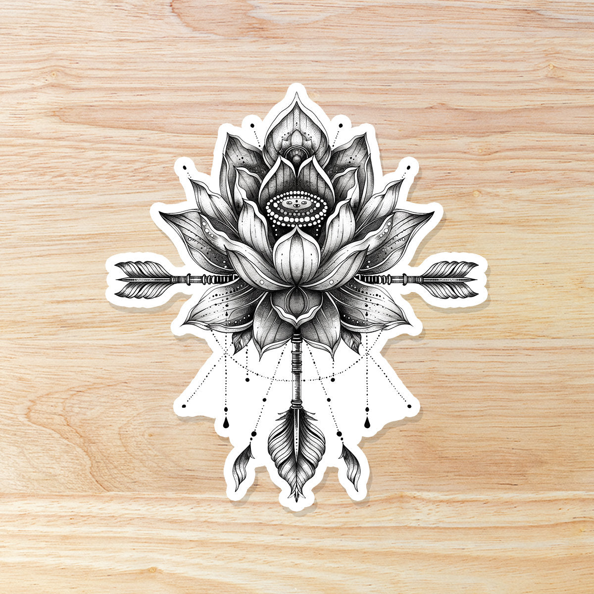 Lotus Arrow: Waterproof Vinyl Sticker