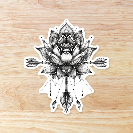 Lotus Arrow: Waterproof Vinyl Sticker