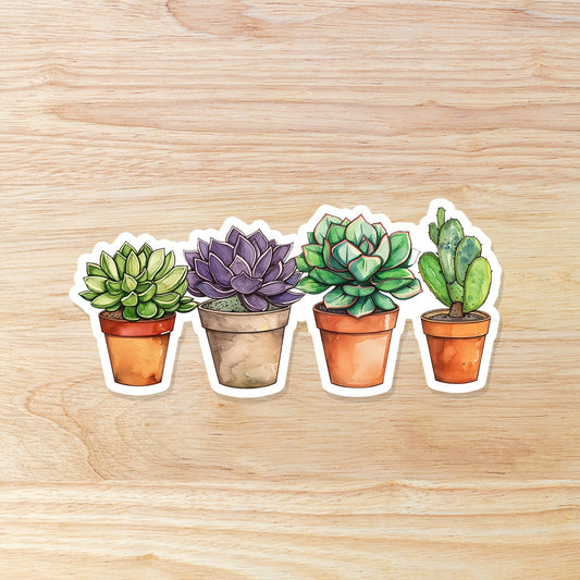 Succulent Potted Plants Waterproof Vinyl Sticker