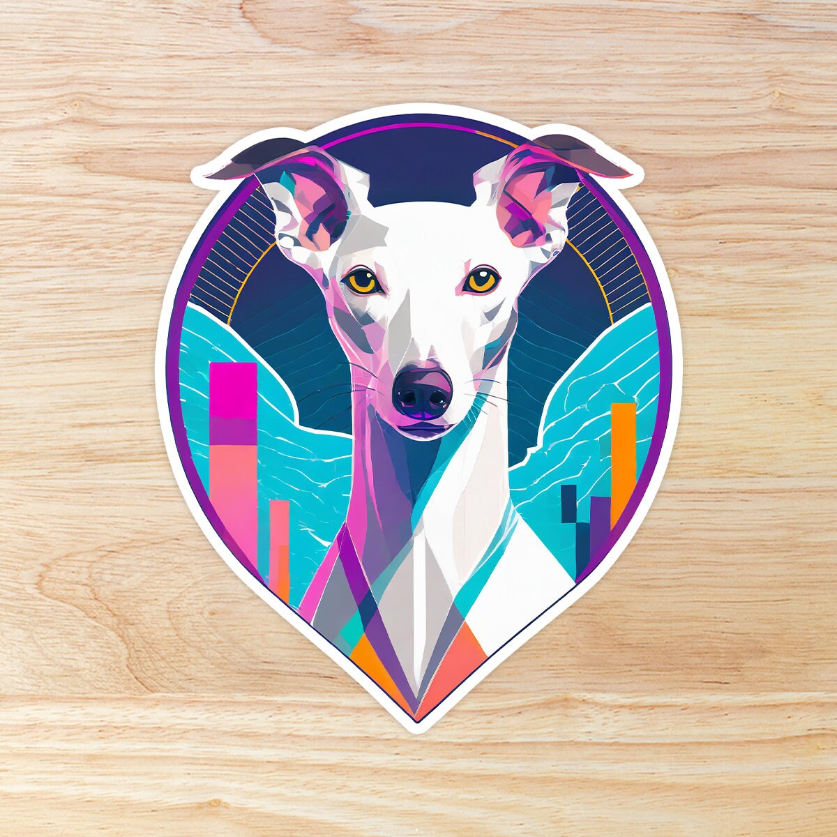 Whippet Sticker: Waterproof Vinyl Dog Art
