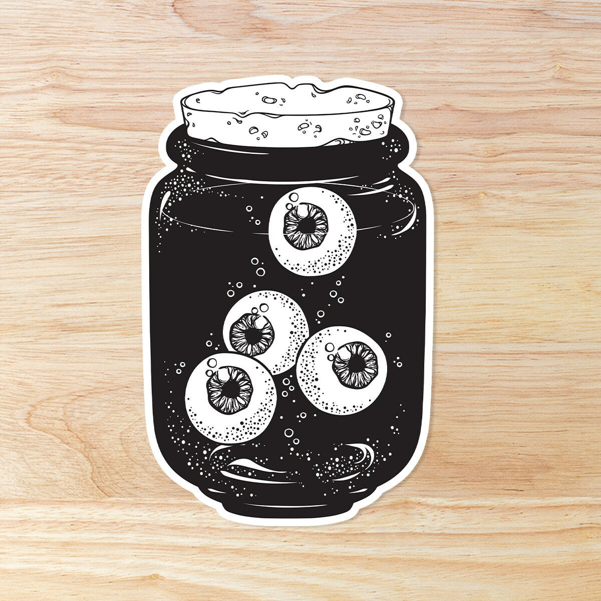 Eyeballs in a Jar: Waterproof Vinyl Sticker
