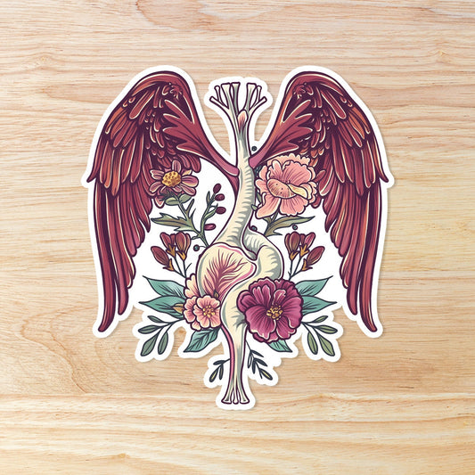 Human Heart with Wings: Waterproof Vinyl Sticker
