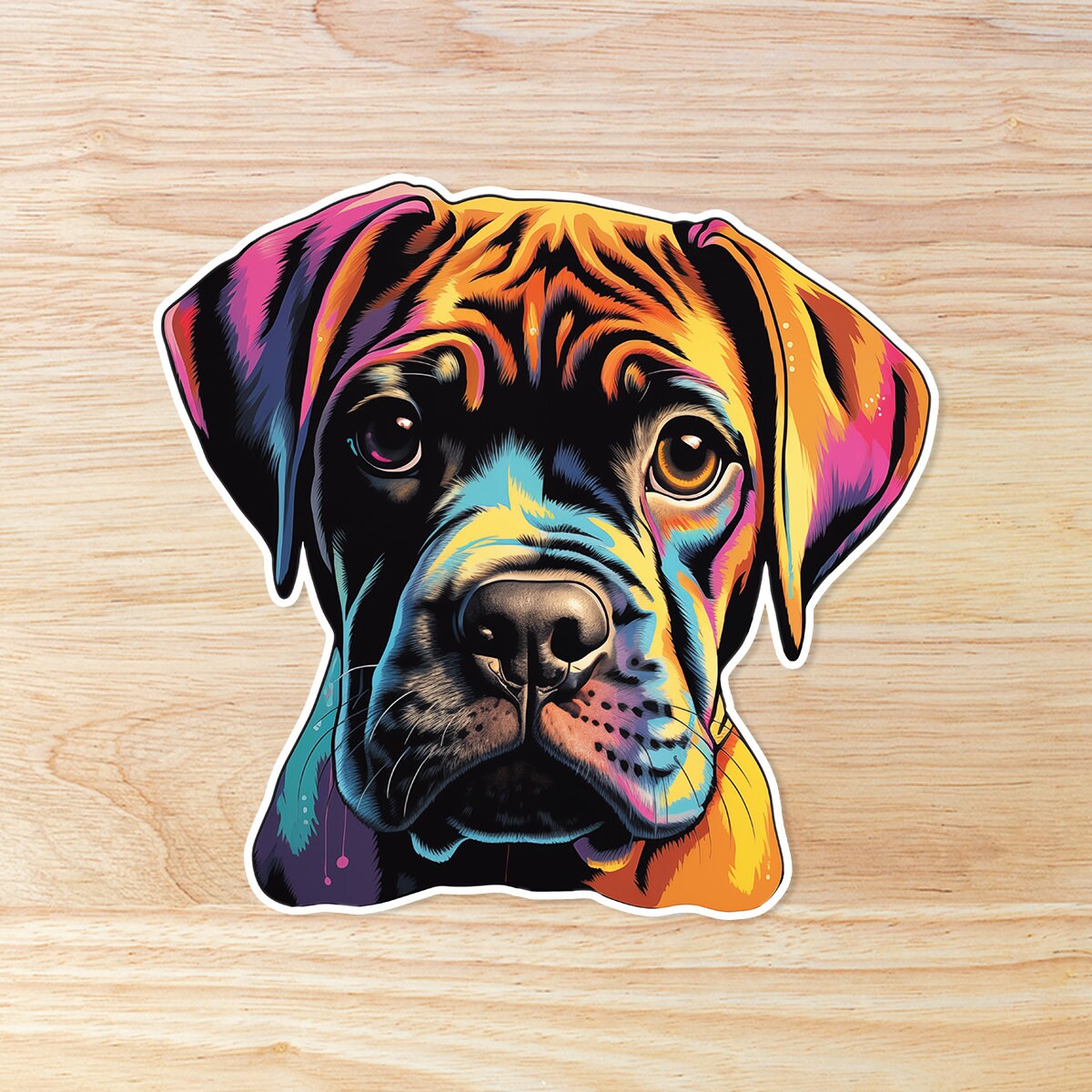 Boxer Puppy Dog: Waterproof Vinyl Sticker