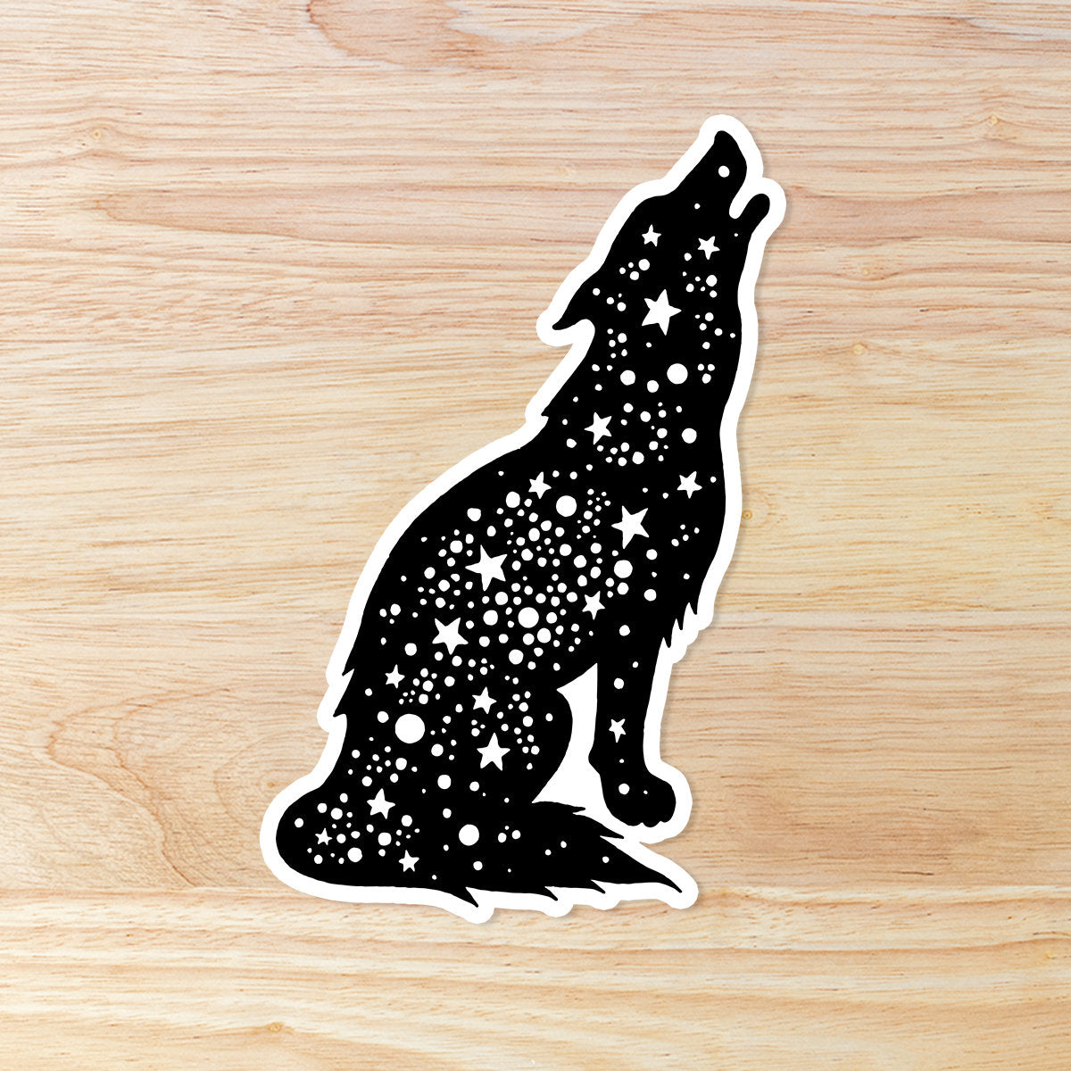 Howling Wolf Sticker: Tattoo Style Waterproof Vinyl Decal