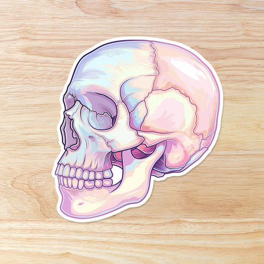 Pastel Skull: Waterproof Vinyl Sticker