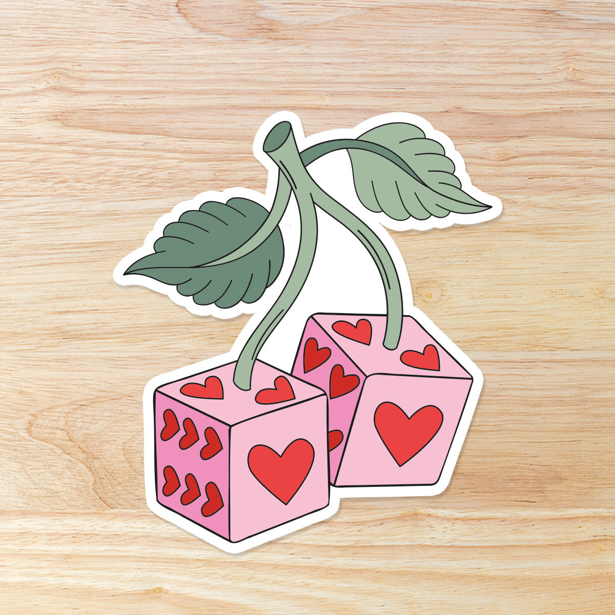 Dice Cherries: Waterproof Vinyl Sticker