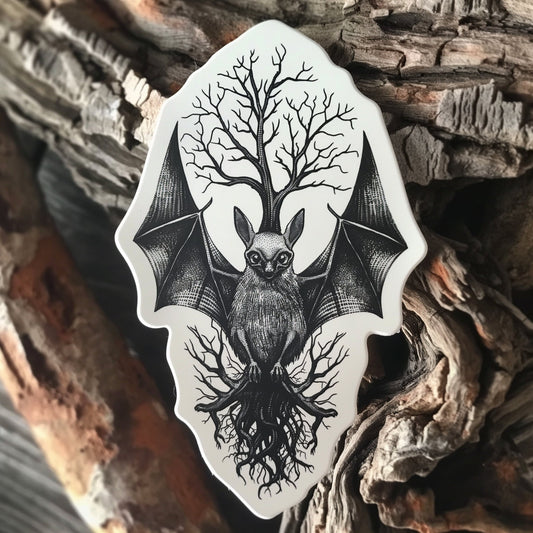 Bat and Tree: Waterproof Vinyl Sticker