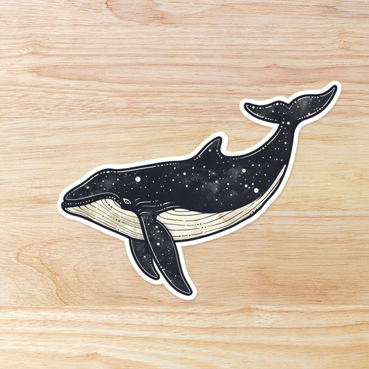 Galaxy Whale: Waterproof Vinyl Sticker