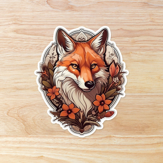 Fox Portrait Waterproof Vinyl Sticker