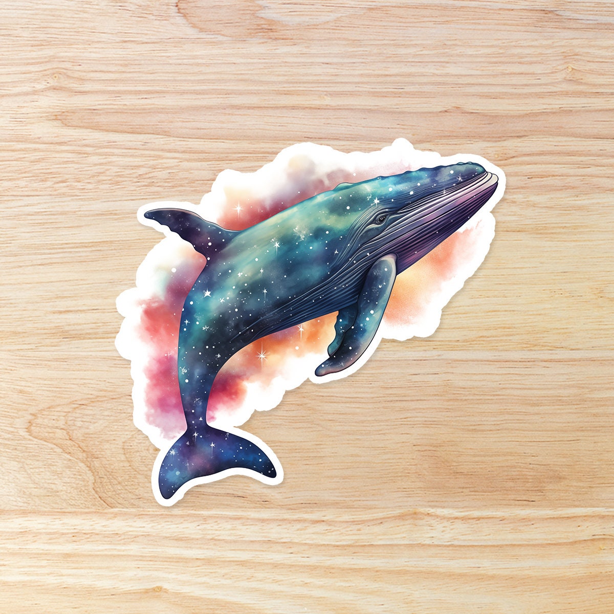 Watercolor whale Sticker