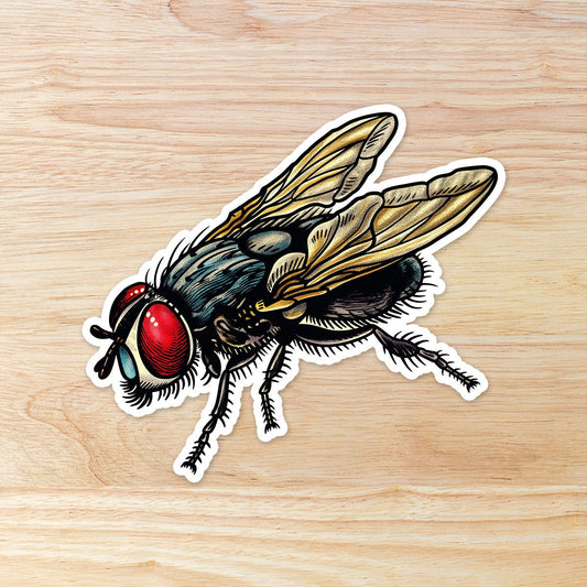Tattoo Style Fly: Waterproof Vinyl Sticker