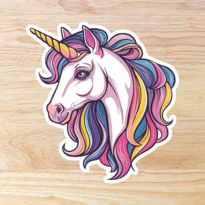 Colorful Unicorn: Waterproof Vinyl Sticker