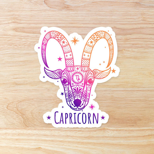 Capricorn Zodiac Astrology Sign: Waterproof Vinyl Sticker