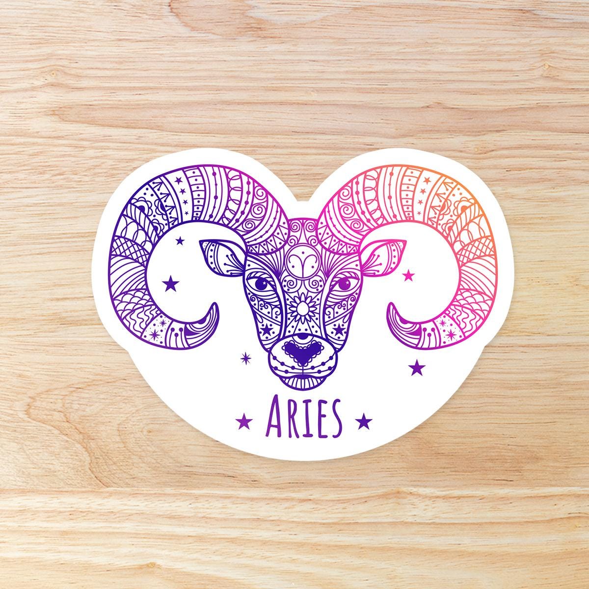 Aries Zodiac Astrology Sign: Waterproof Vinyl Sticker