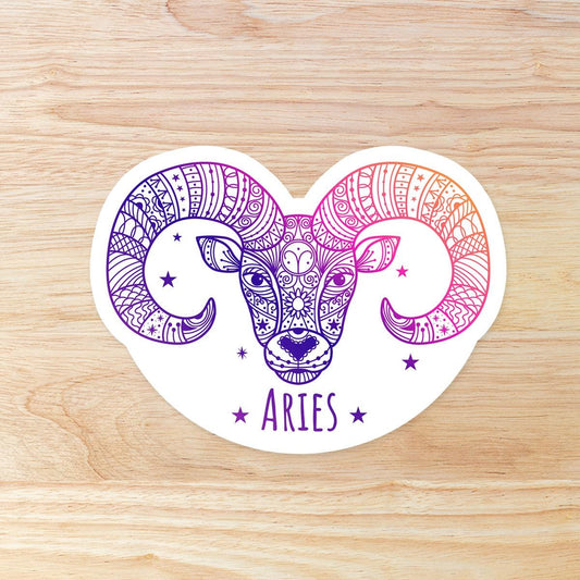 Aries Zodiac Astrology Sign: Waterproof Vinyl Sticker