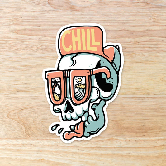 Waterproof Chill Skull Sticker
