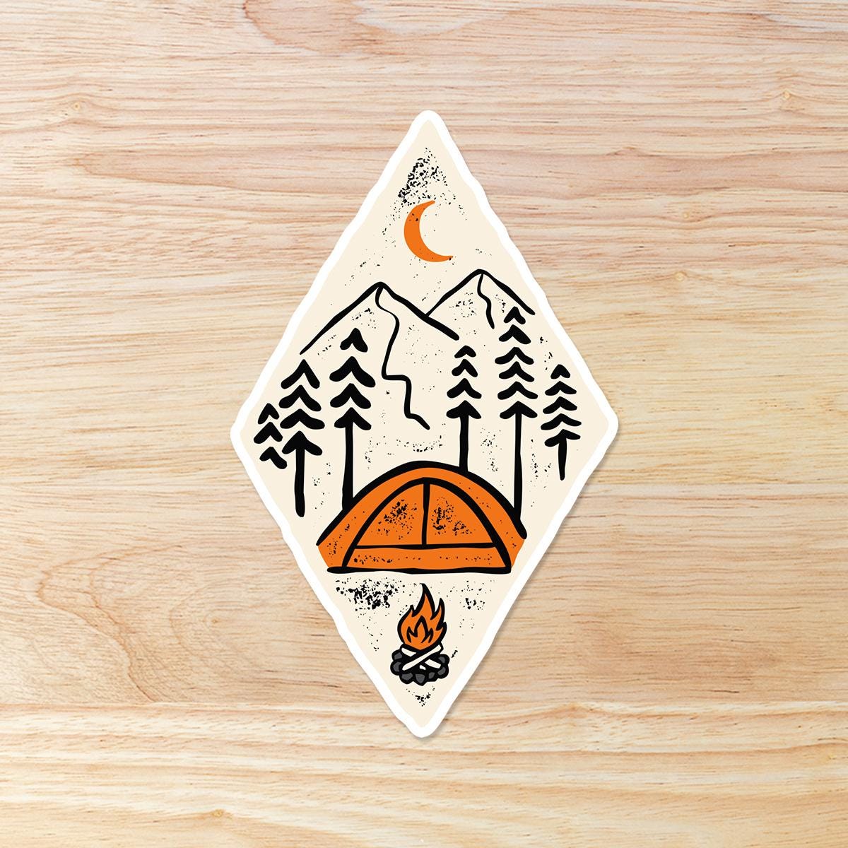 Vintage Camping: Waterproof Vinyl Sticker