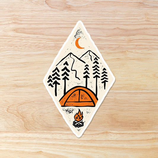 Vintage Camping: Waterproof Vinyl Sticker