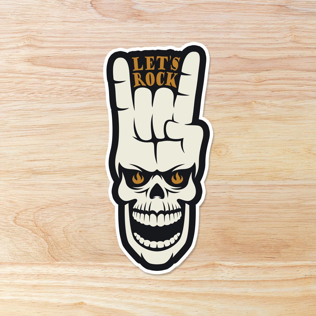 Let's Rock Music Waterproof Vinyl Sticker