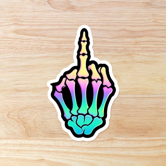 Middle Finger Sticker: Waterproof Vinyl Sticker