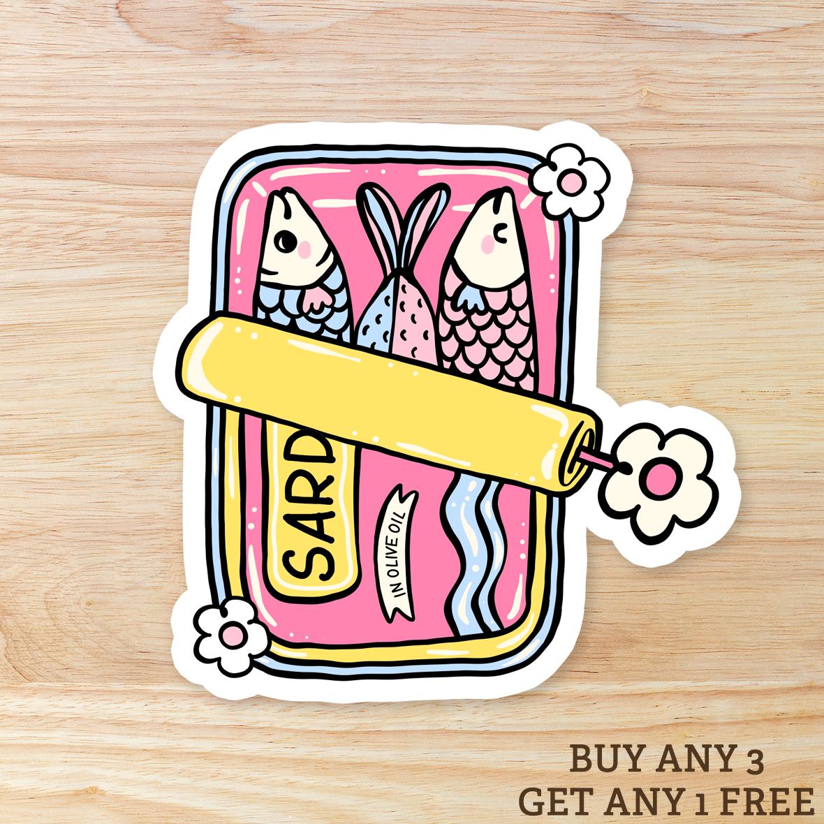 Sardines in Olive Oil: Waterproof Vinyl Sticker