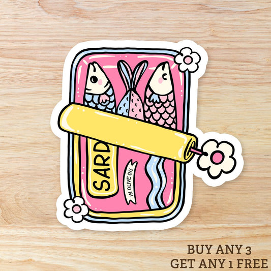 Sardines in Olive Oil: Waterproof Vinyl Sticker