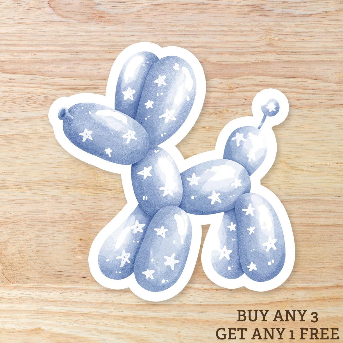 Balloon Puppy Dog: Waterproof Vinyl Sticker