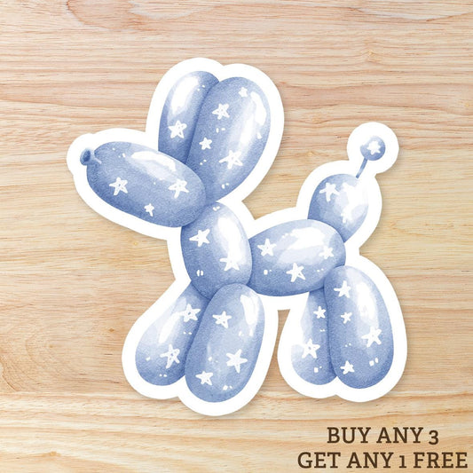 Balloon Puppy Dog: Waterproof Vinyl Sticker