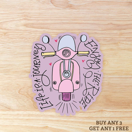 Life is a Journey Enjoy the Ride: Waterproof Vinyl Sticker