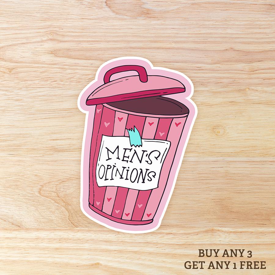 Men's Opinions in the Trashcan: Waterproof Vinyl Sticker