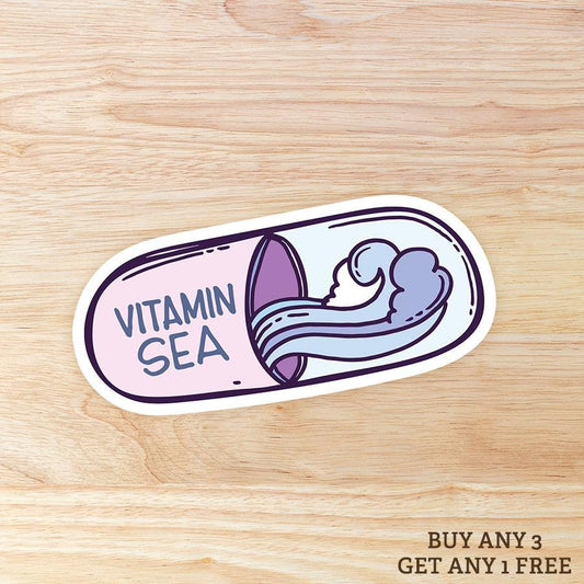 Vitamin Sea Ocean: Waterproof Vinyl Sticker