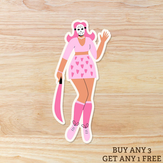 Pink Killer Girl: Waterproof Vinyl Sticker