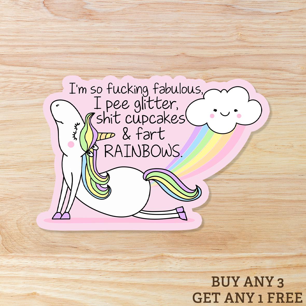 Funny Unicorn Yoga Waterproof Vinyl Sticker