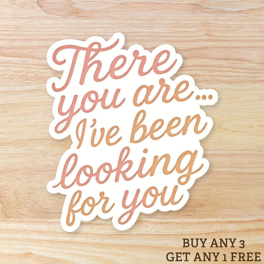 Waterproof Book Quote Vinyl Sticker - 'There You Are, I've Been Looking for You'