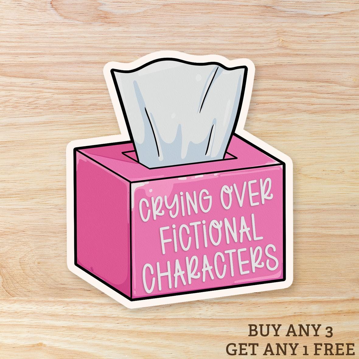 Crying Over Fictional Characters - Waterproof Vinyl Sticker