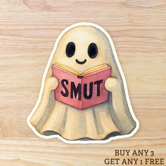 Ghost Reading a Book - SMUT: Waterproof Vinyl Sticker