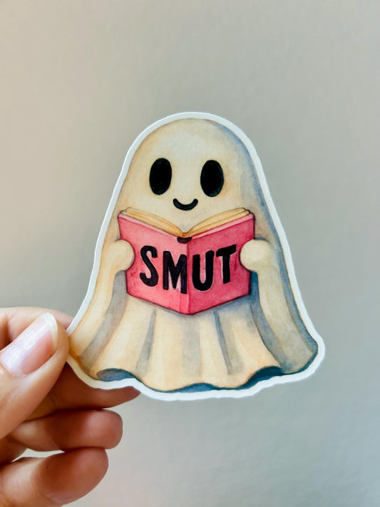 Ghost Reading a Book - SMUT: Waterproof Vinyl Sticker