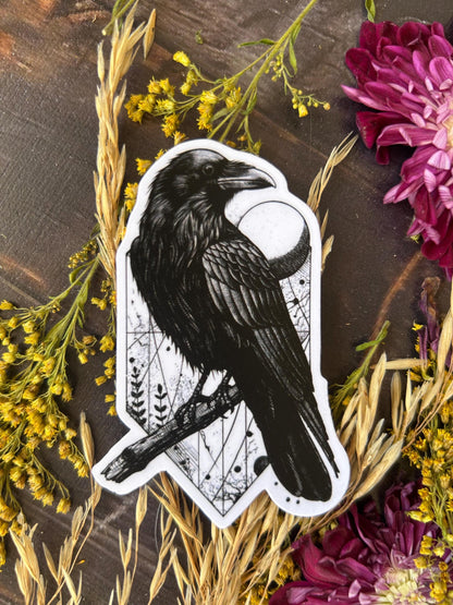 Tattoo style Raven WATERPROOF Sticker