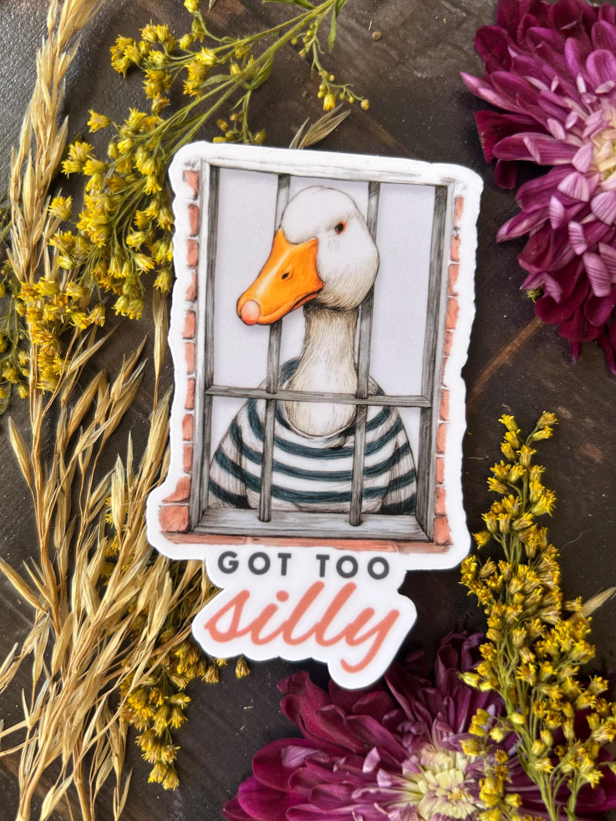 Funny Silly Goose Sticker: Waterproof Vinyl Decal