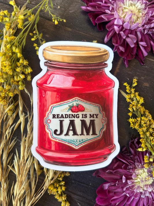 Reading Is My Jam: Waterproof Vinyl Sticker