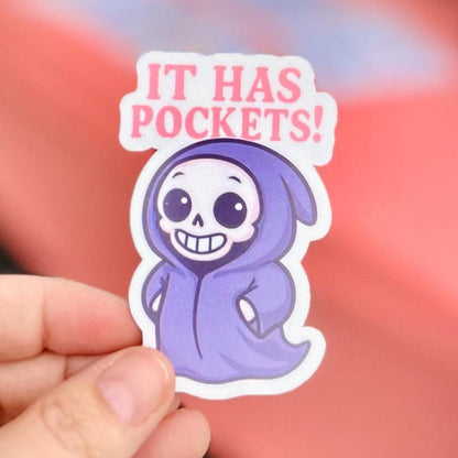 It Has Pockets! Grim Reaper: Waterproof Vinyl Sticker